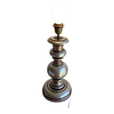 Turned wood lamp base - vintage