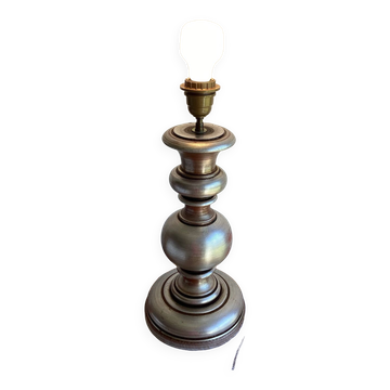Turned wood lamp base - vintage