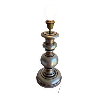 Turned wood lamp base - vintage