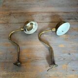 2 industrial brass wall lights - Denmark 70s-80s