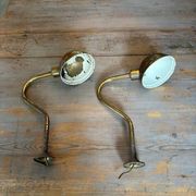 2 industrial wall sconces in brass - Denmark 1970s-80s