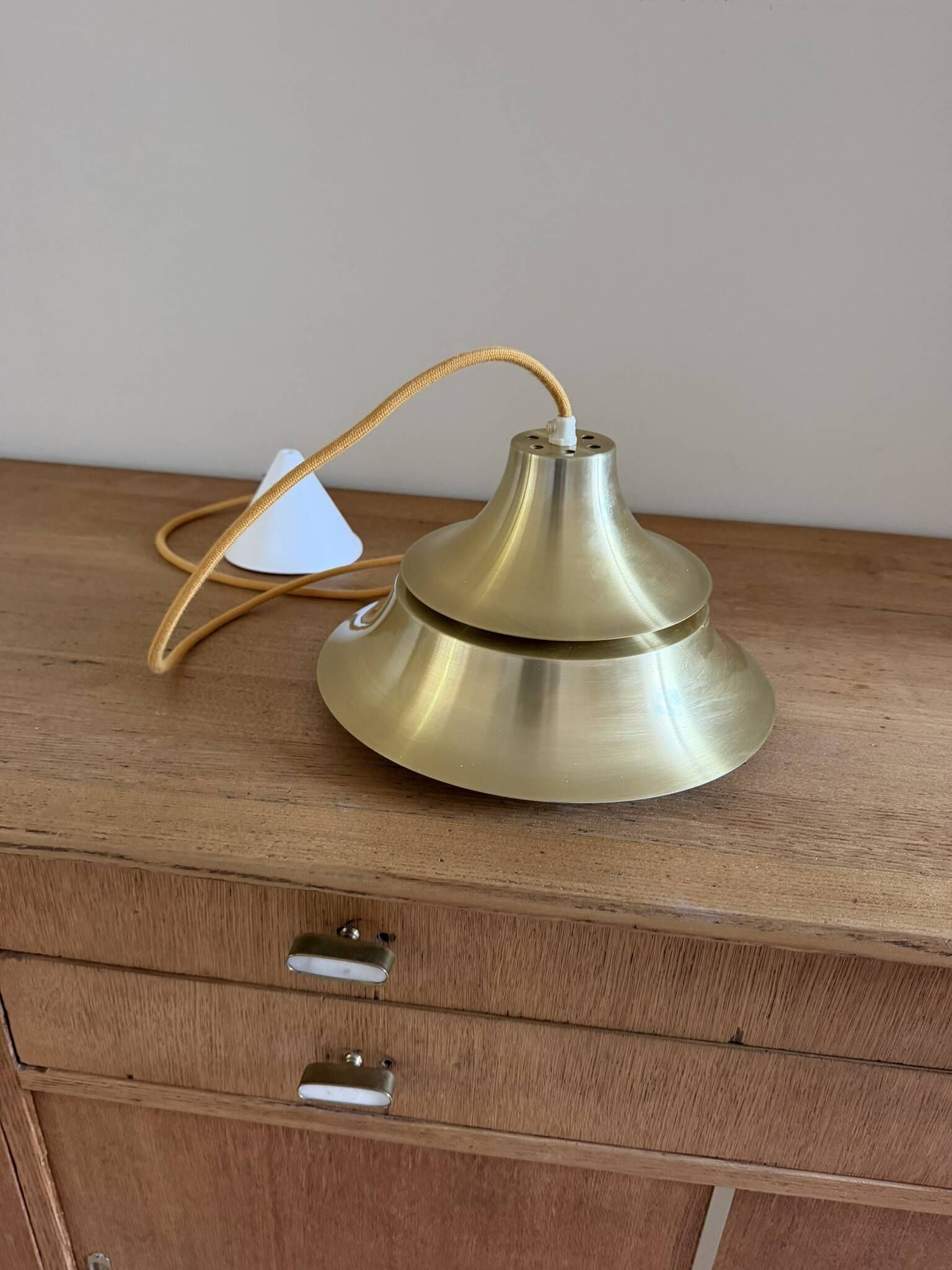 Vintage Danish gold pendant - Golden design lamp