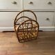 Porte revue vintage en bambou et rotin