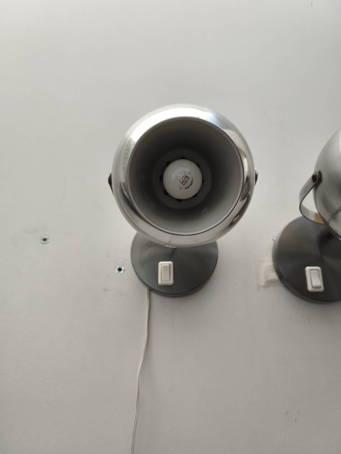 Pair of eyeball wall lamps by Aluminor 1970s