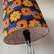 Lampshade blue daisy h40 d30 vintage 70's