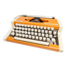 Olympia traveler luxury orange typewriter overhauled and new ribbon