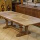 Large sculptural oak table from the 1950s.