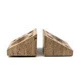 Enzo Mari, Set of 2 travertine desk organizers, Danese Italy 1970s