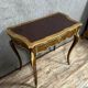 Louis XV style curved desk in precious wood marquetry circa 1880