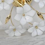 Delicious Murano Ceiling Light White Flowers, 1970