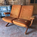 Vintage velvet bench