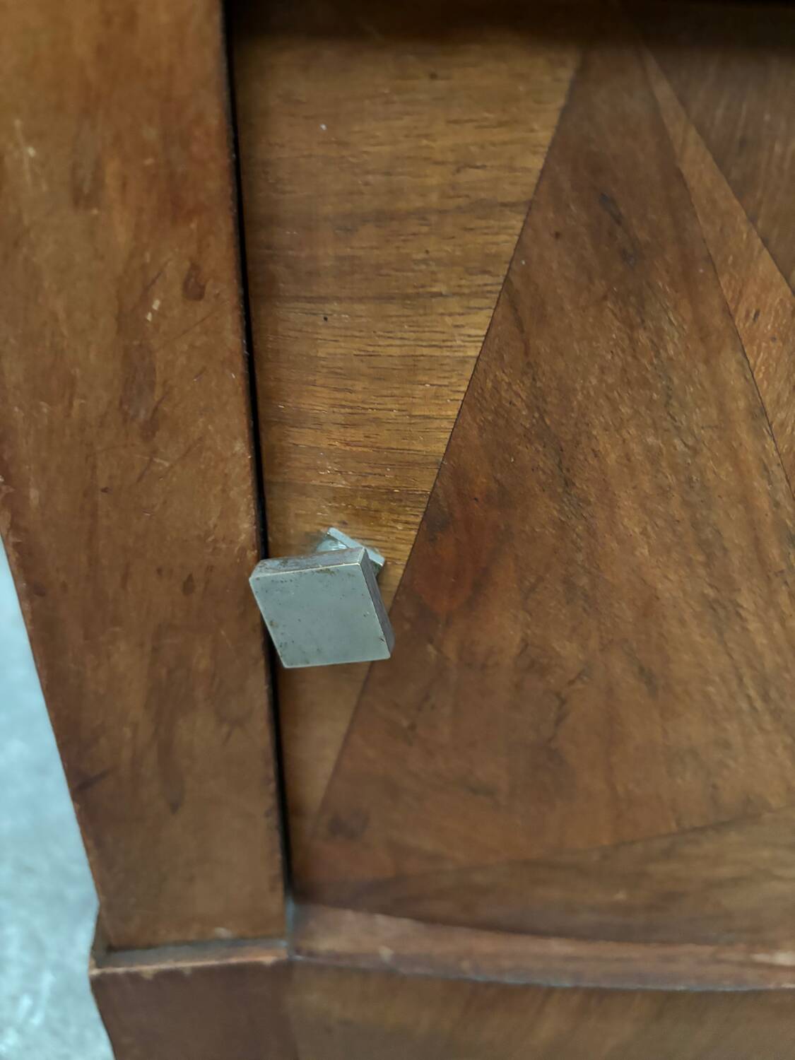 Art Deco bedside table in wood and marble