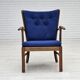 1960s, Danish easy armchair by Fritz Hansen, wool fabric, beech wood.