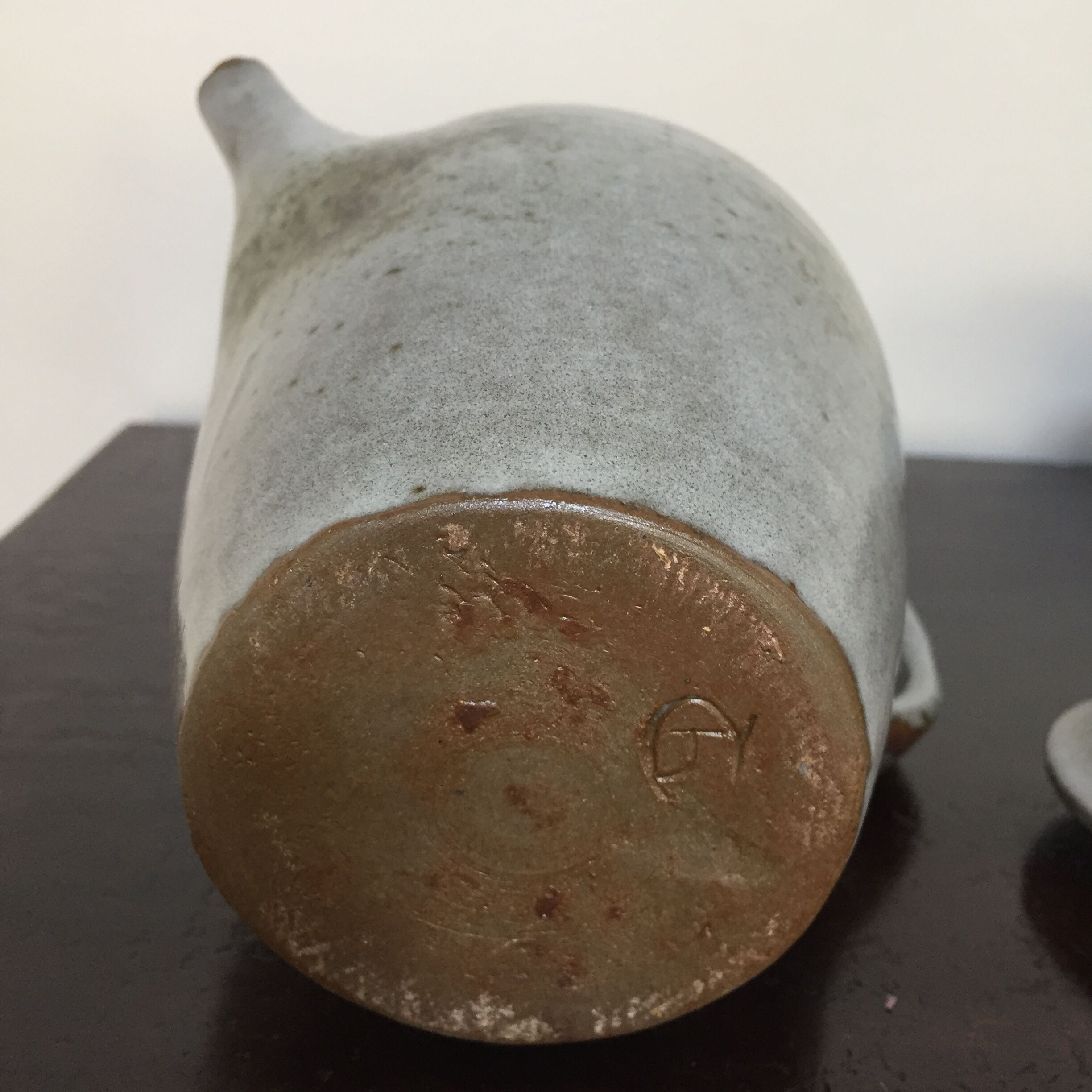 Signed enamelled sandstone coffee service