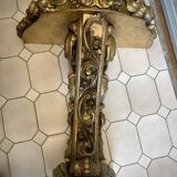 Carved wooden and marble console