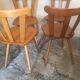 Set of 4 vintage bistro style chairs in beech circa 1960
