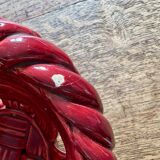 Vintage red ceramic basket