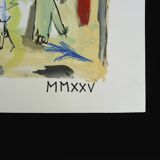 Mixed technique Art brut/Figurative art/Unique art signed Kabian 65X50 cm