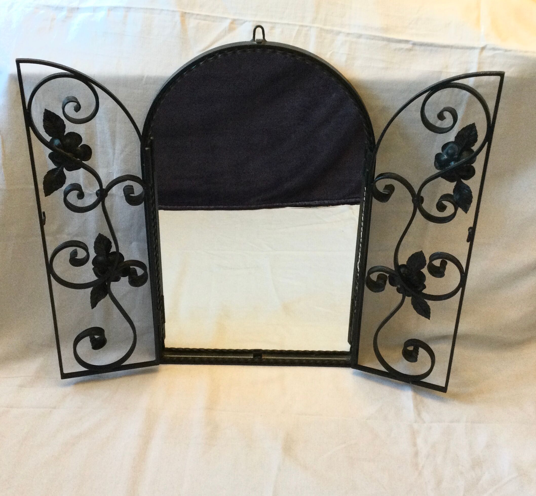 Art Nouveau wrought iron mirror
