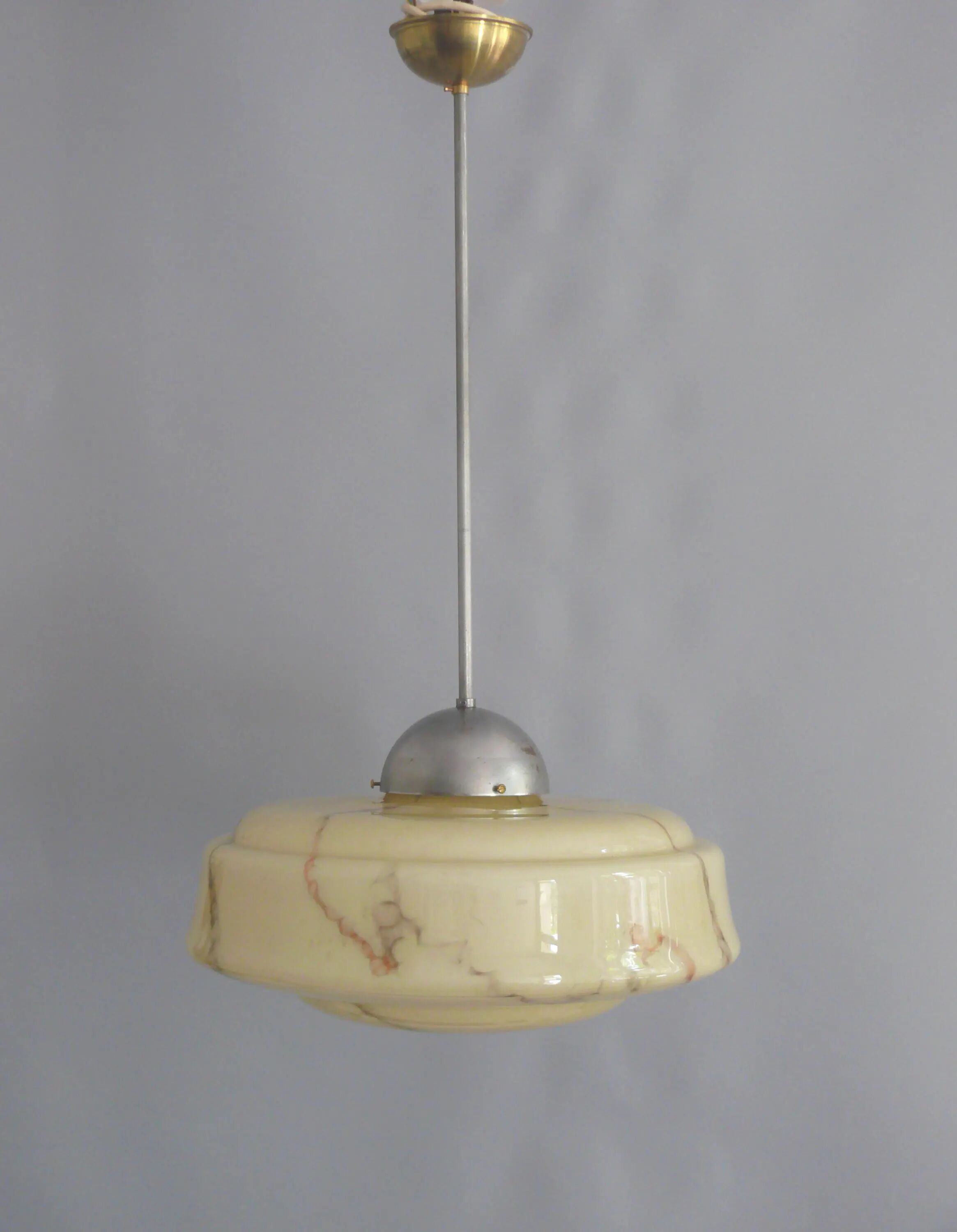 Grand plafonnier beige Art Déco - années 1930-1950