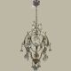Vintage Crystal Beaded Pendant Light with Murano Glass Drops, Italy