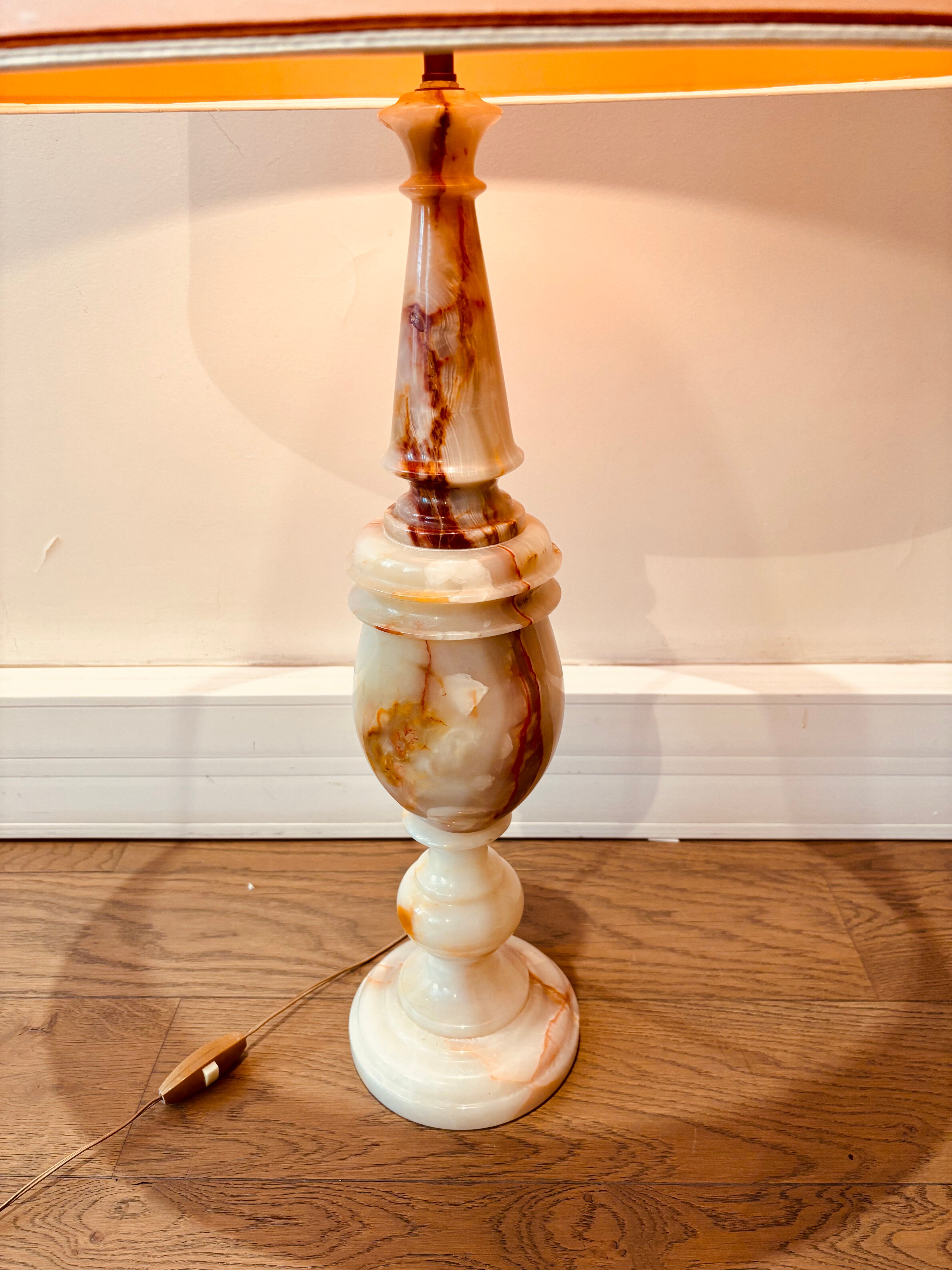 Large vintage onyx lamp