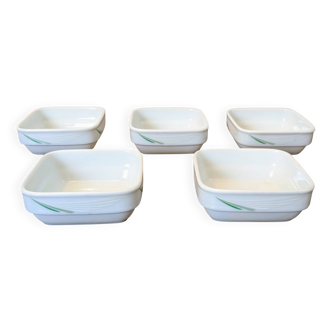 Set of 5 vintage bowls from Eva Air in porcelain from Noritake Japan