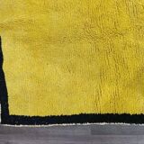 Handcrafted traditional Berber rug, yellow, size 150 x 250 cm