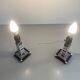 Pair of black and white ceramic table lamps, 1950s, France