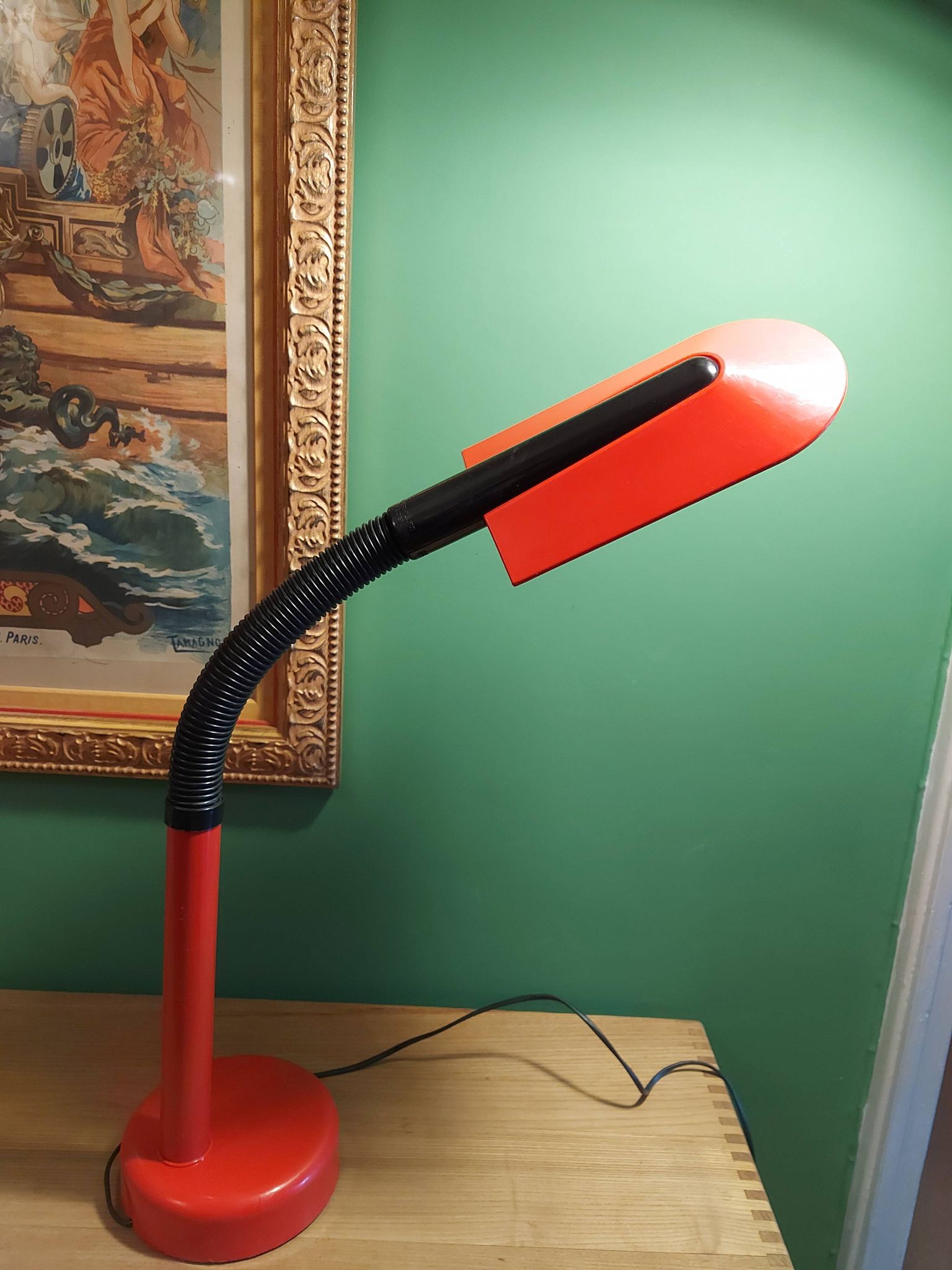 Red lamp annees 70's scandinavian design , fagerhults ( sweden )