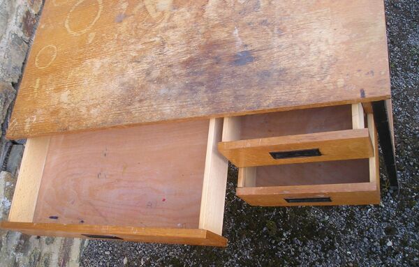 Bureau bois et métal des années 60/70