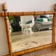Turned wooden barber mirror