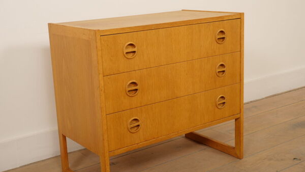 Commode vintage   3 tiroirs   Arne Wahl Iversen   Chêne