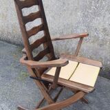 Pair of vintage TRICONFORT France deckchairs and relax chairs