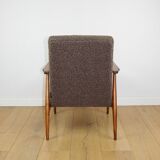 Armchair 'Lis', 1970s brown chocolate brown boucle design by Henryk Lis - 2 pieces available