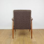 Armchair 'Lis', 1970s brown chocolate brown boucle design by Henryk Lis - 2 pieces available