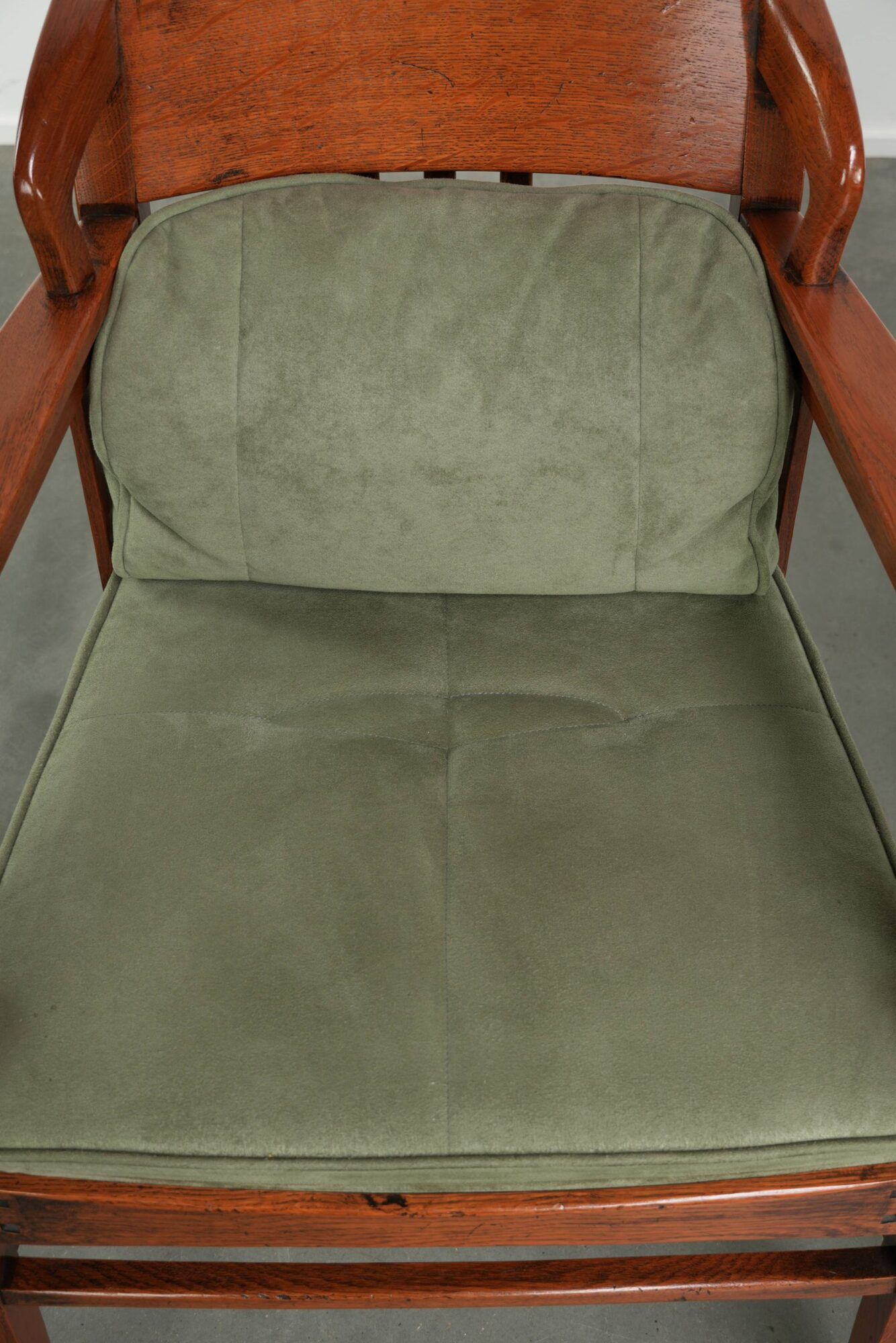 Set of 6 Art Nouveau/Jugendstil dining chairs with suede upholstery
