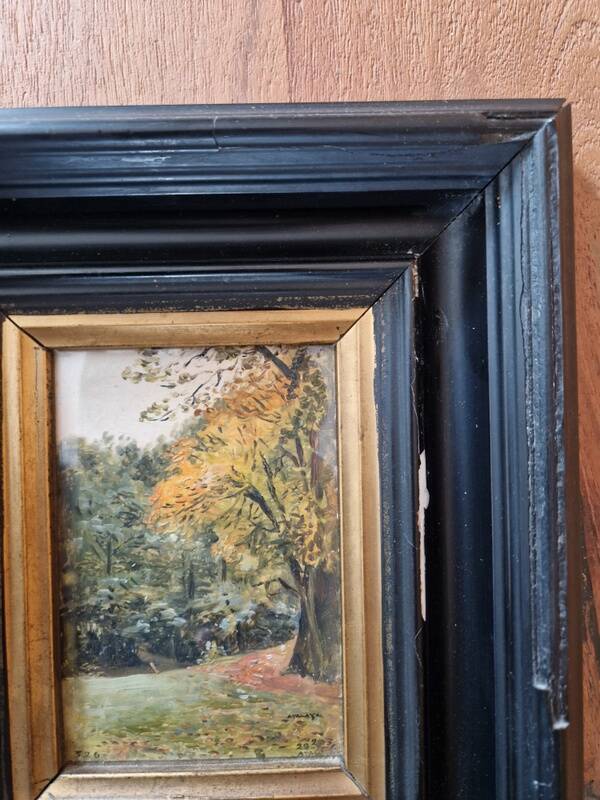 Enrique Atalaya (1851-1914), Spanish painter - Oil on cardboard - Landscape