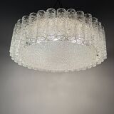 Glass Tubes Chandelier Flush mount from Doria Leuchten, 1960s