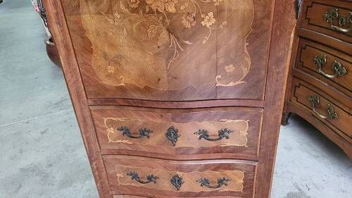 Small antique rosewood secretary with marble top ref je
