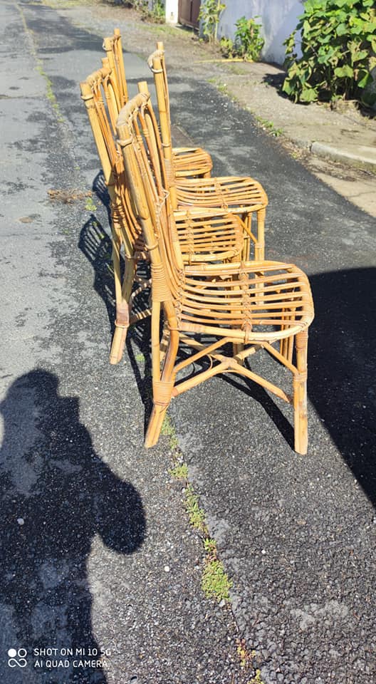 4 rattan chairs from the 1960s