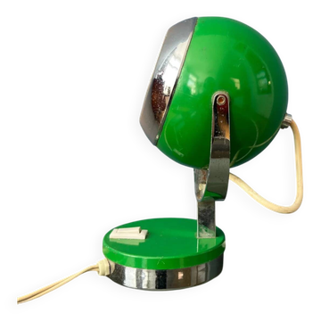 Lampe de table vintage verte en forme de globe oculaire de l'ère spatiale