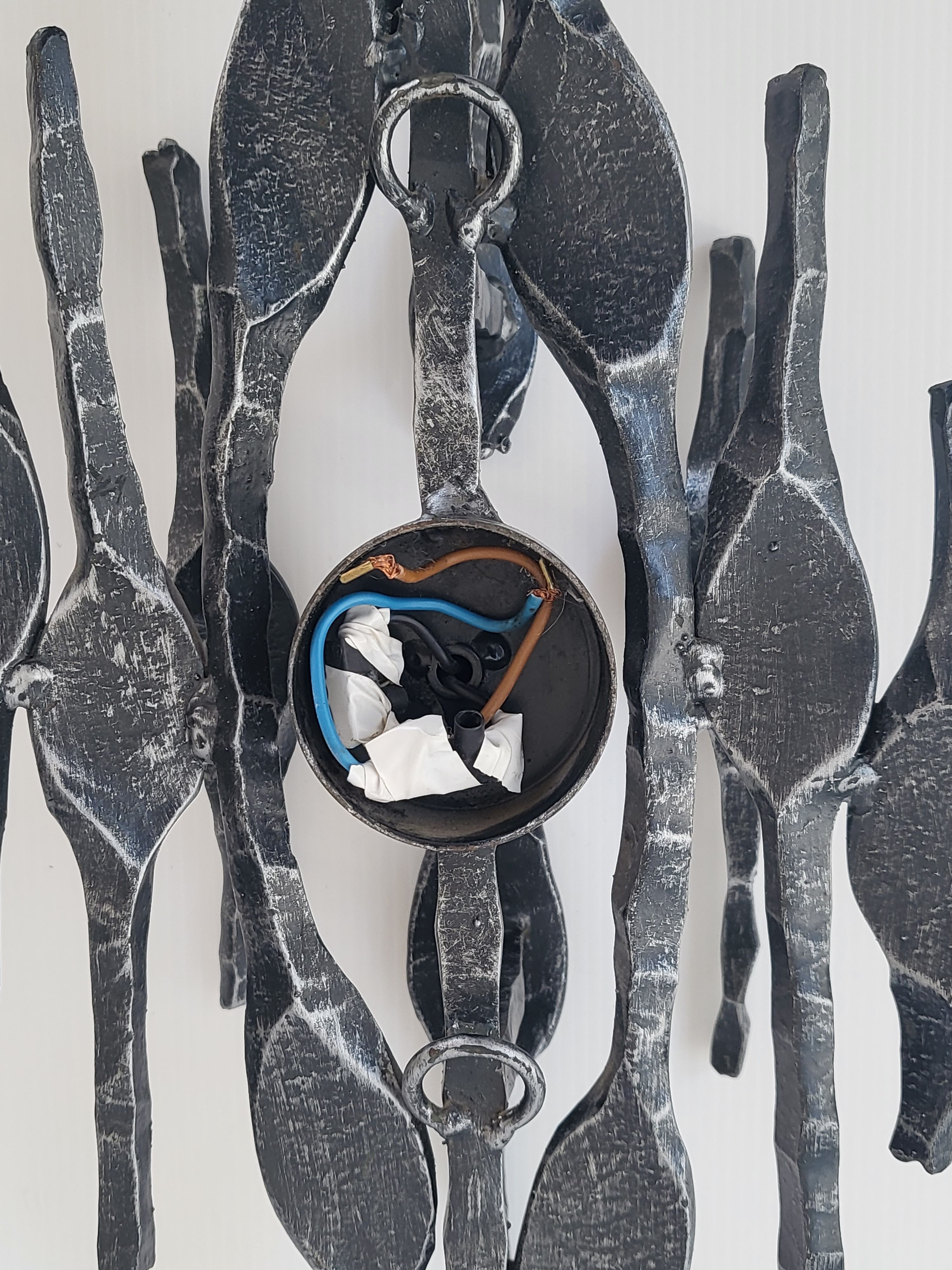 Brutalist wall lamp 1970 vintage