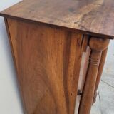 Empire bedside table with detached columns in walnut 19th