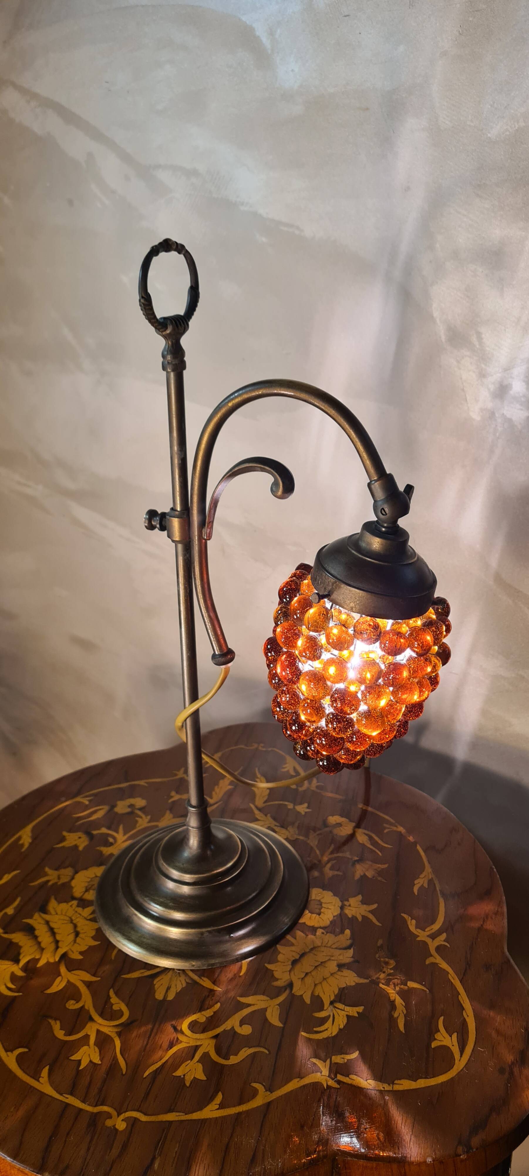 old art nouveau lamp murano glass lampshade 43x26