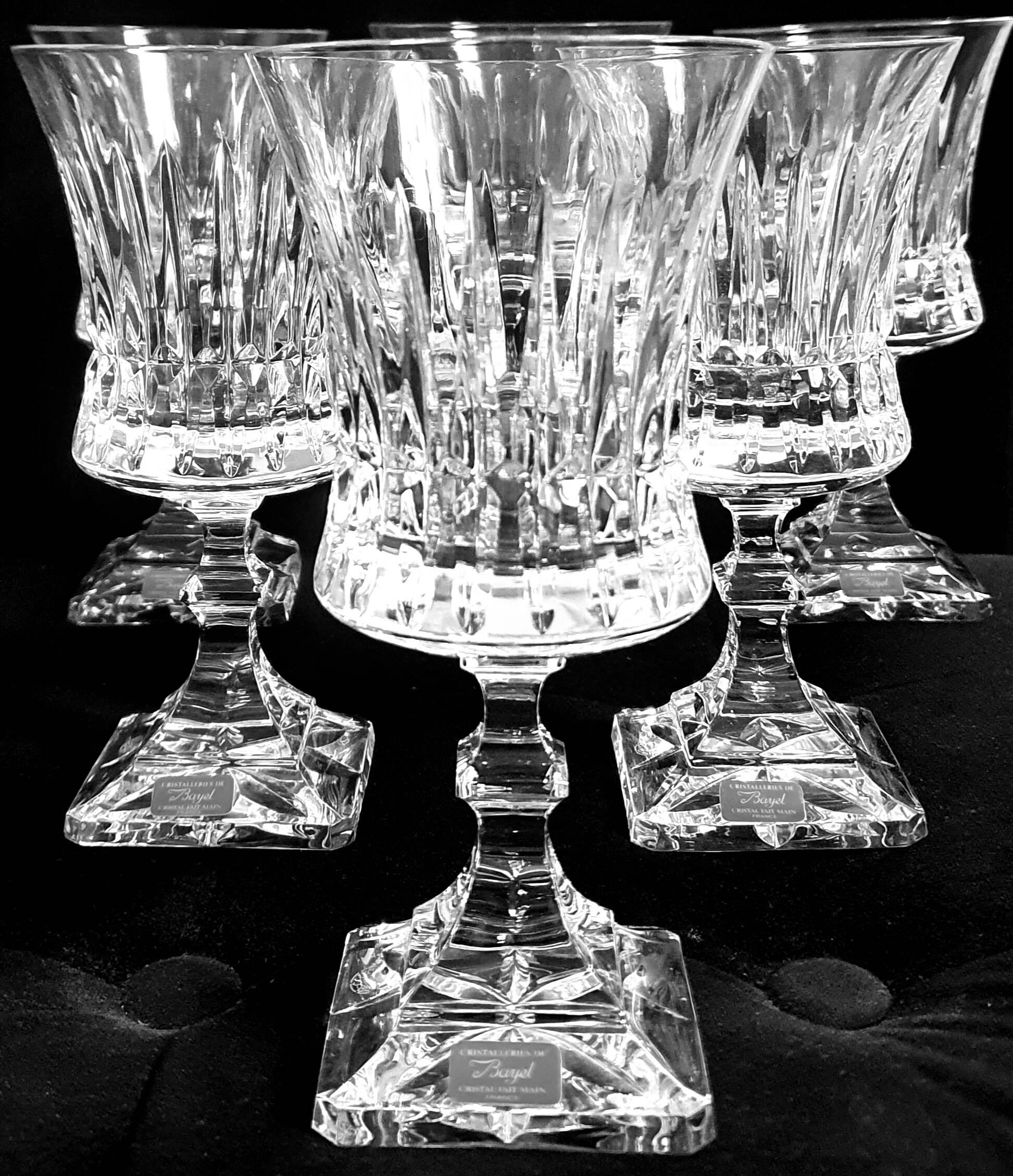 6 water glasses from the Cristallerie Royale de Champagne-Bayel.