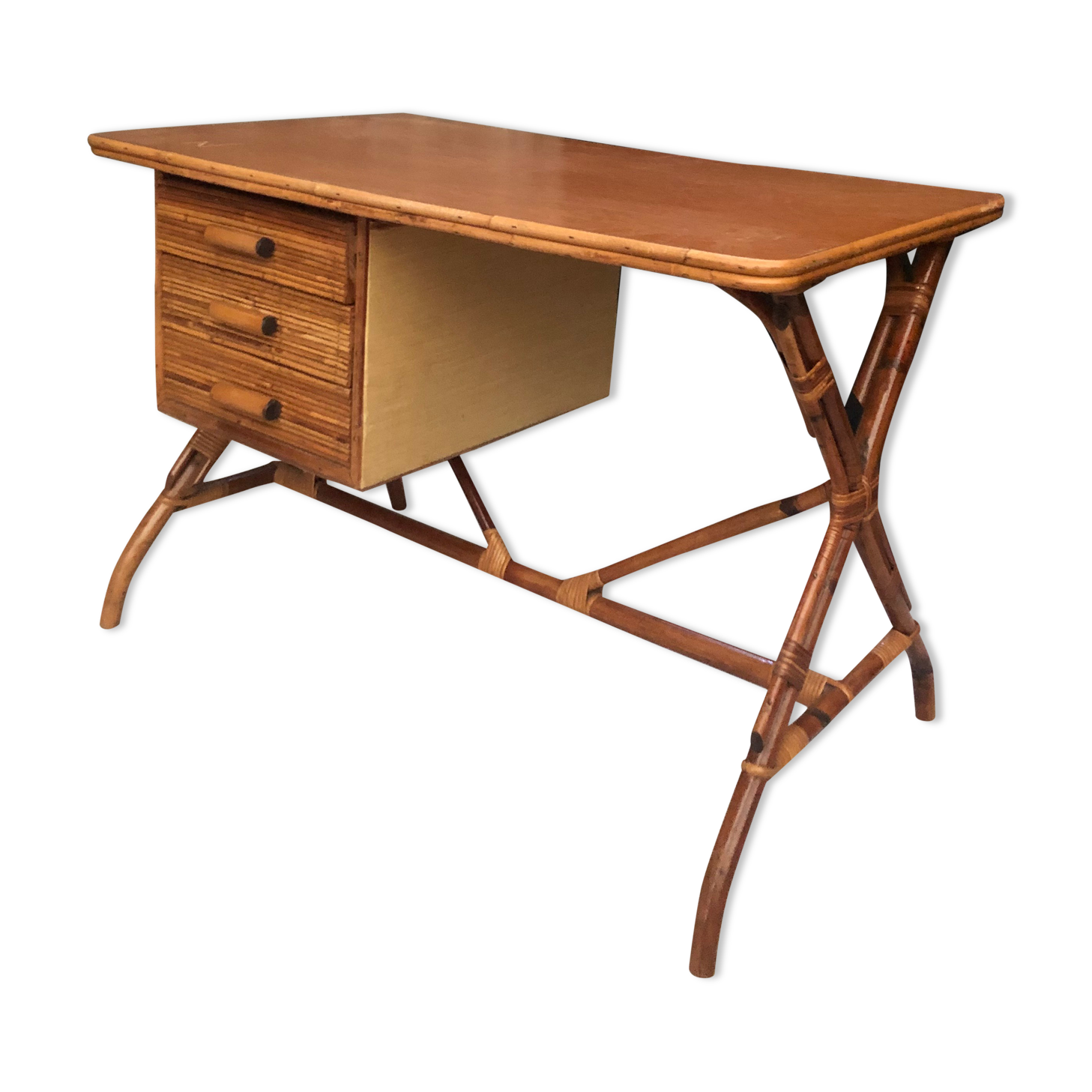 Rattan desk 1960