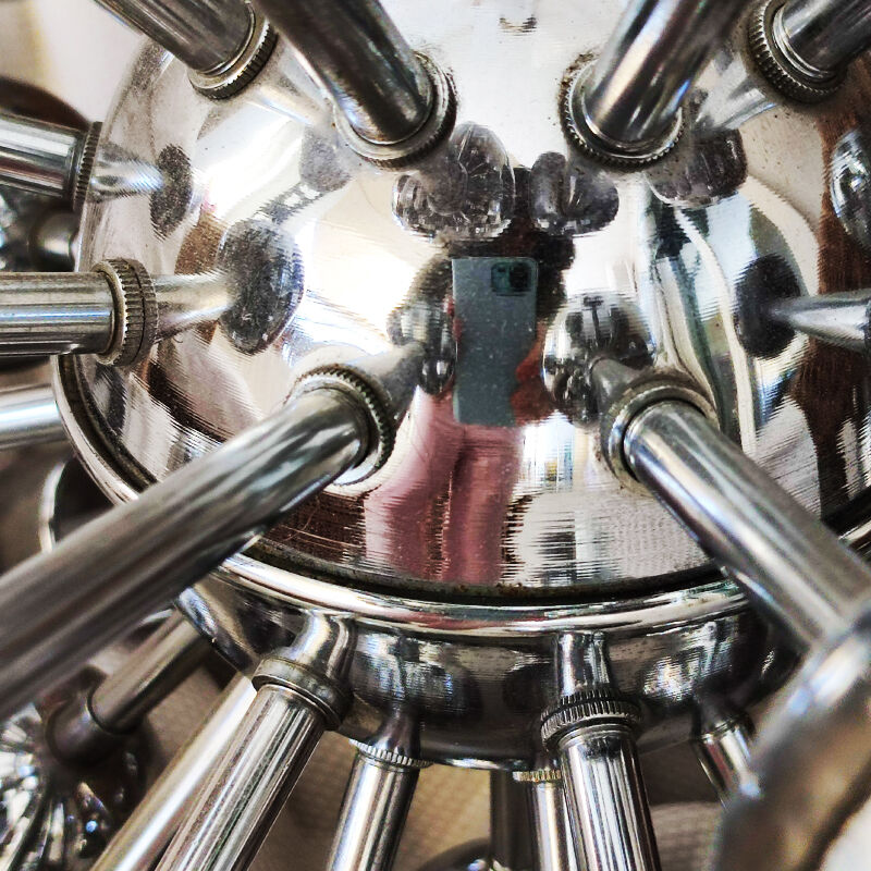 Chandelier sputnik by goffredo reggiani in chrome, made in italy 1970