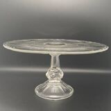 Plat de présentation sur pied verre travaillé