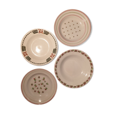 Set of 4 hollow plates in shades of red and green